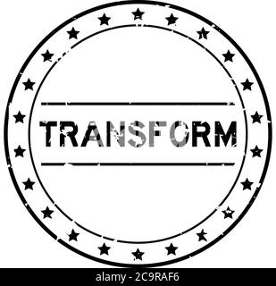 Grillage de joint en caoutchouc rond de mot de transformation noir sur fond blanc Illustration de Vecteur