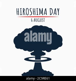 Hiroshima Day, 6 août, affiche de la bombe nucléaire, illustration plate, vecteur Illustration de Vecteur