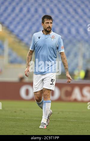 Rome, Italie. 29 juillet 2020. Rome, Italie, 29 juillet 2020, Francesco Acerbi (SS Lazio) pendant le Latium contre Brescia - italien Serie A football Match - Credit: LM/Claudio Pasquazi Credit: Claudio Pasquazi/LPS/ZUMA Wire/Alay Live News Banque D'Images