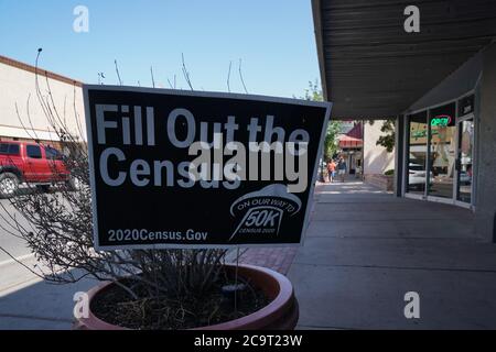 Roswell, NOUVEAU-MEXIQUE, États-Unis. 1er août 2020. Un signe pour le Recensement de 2020 à Roswell, Nouveau-Mexique. 1er août 2020. Crédit : Bryan Smith/ZUMA Wire/Alay Live News Banque D'Images