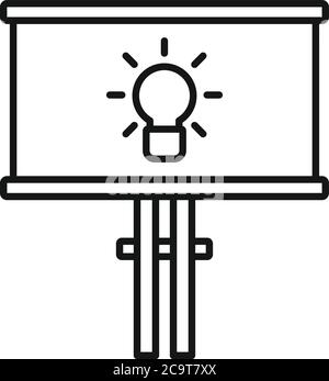 Icône de l'innovation dans les panneaux d'affichage de rue. Outline Street bilboard innovation Vector Icon pour la conception de sites Web isolé sur fond blanc Illustration de Vecteur