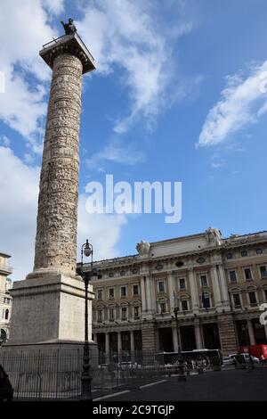 Colonne de Marcus Aurelius dans la ville de Rome, Italie Banque D'Images