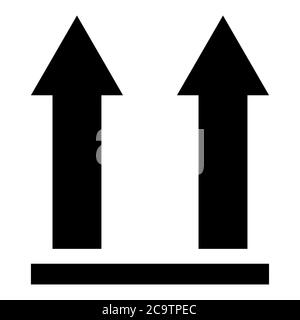 Cette icône plate face vers le haut est isolée sur fond blanc. Symbole de paquet, illustration du vecteur d'étiquette. Transport de livraison . Illustration de Vecteur