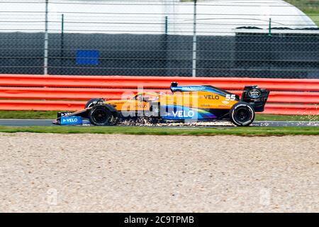 Carlos Sainz Jr. De McLaren pendant le Grand Prix britannique 2020 à Silverstone, Northamptonshire. Banque D'Images