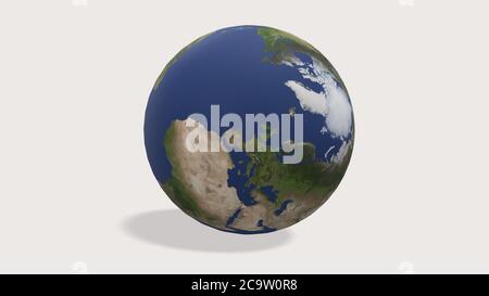 3d rend Planet Earth globe sur fond blanc Banque D'Images