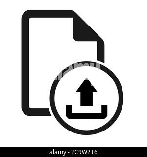 Icône de fichier plat avec symbole de téléchargement isolé sur fond blanc. Ouvrez illustration vectorielle de document . Illustration de Vecteur
