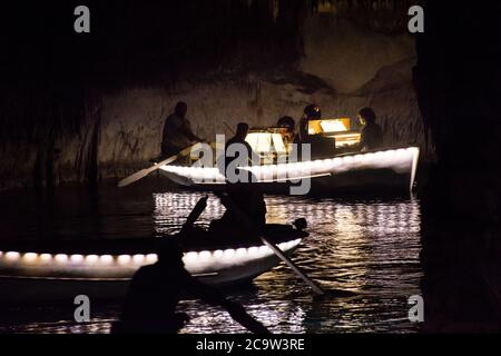 Célèbre grotte Cuevas del Drach à Porto Christo Mallorca,.Dragon Caves. Banque D'Images