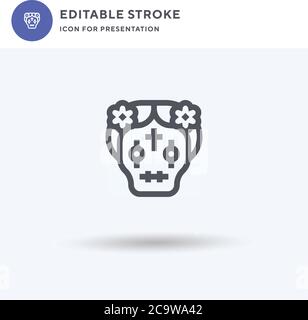 Catrina Icon vector, signe plat rempli, pictogramme solide isolé sur blanc, illustration du logo. Icône Catrina pour présentation. Illustration de Vecteur