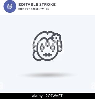 Catrina Icon vector, signe plat rempli, pictogramme solide isolé sur blanc, illustration du logo. Icône Catrina pour présentation. Illustration de Vecteur