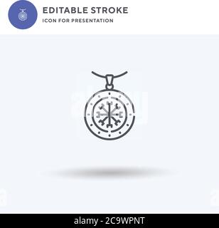 Amulet Icon vector, signe plat rempli, pictogramme solide isolé sur blanc, illustration du logo. Icône Amulet pour la présentation. Illustration de Vecteur