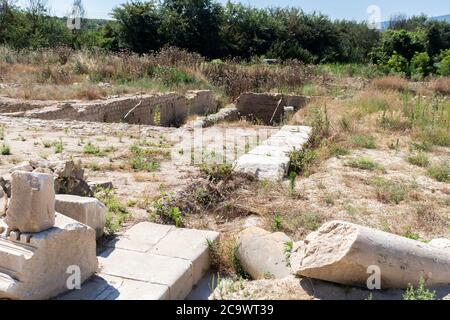 Ruines de l'ancienne Macédoine Heraclea Sintica, situé près de la ville de Petrich, région de Blagoevgrad, Bulgarie Banque D'Images