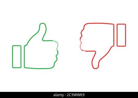 Icônes similaires et différentes définies. Pouces vers le haut et pouces vers le bas. Illustration vectorielle. Illustration de Vecteur