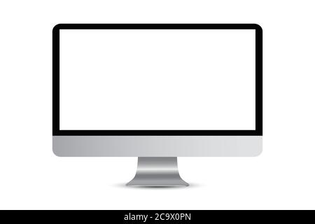 Moniteur d'ordinateur Affichage moniteur monobloc réaliste avec écran vide Illustration de Vecteur