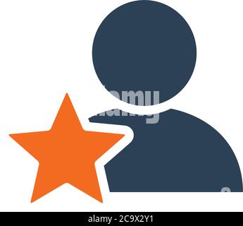 Profil utilisateur avec icône en forme d'étoile. Nombre d'étoiles, symbole de rétroaction Illustration de Vecteur