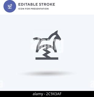 Spring Swing Horse icon vector, signe plat rempli, pictogramme solide isolé sur blanc, illustration du logo. Icône Spring Swing Horse pour présentation. Illustration de Vecteur