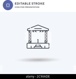 Vecteur d'icône de scène, signe plat rempli, pictogramme solide isolé sur blanc, illustration du logo. Icône de scène pour la présentation. Illustration de Vecteur