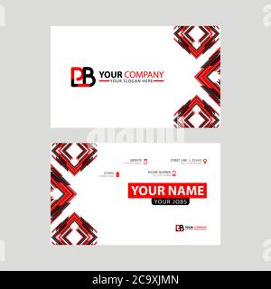 Modèles de cartes de visite modernes, avec logo PB lettre et design horizontal et couleurs rouge et noir. Modèle de logo BP Illustration de Vecteur