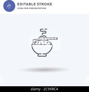 Vecteur d'icône de porridge, signe plat rempli, pictogramme solide isolé sur blanc, illustration du logo. Icône de porridge pour la présentation. Illustration de Vecteur