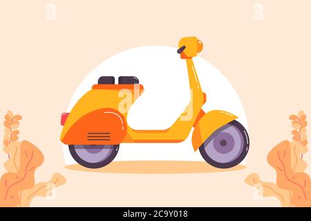 illustration vecteur scooter. moto jaune Illustration de Vecteur