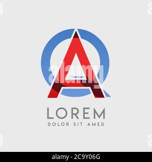 Lettres du logo AQ avec gradation bleue et rouge Illustration de Vecteur