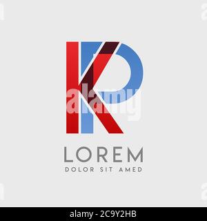 Lettres du logo KP avec gradation bleue et rouge Illustration de Vecteur