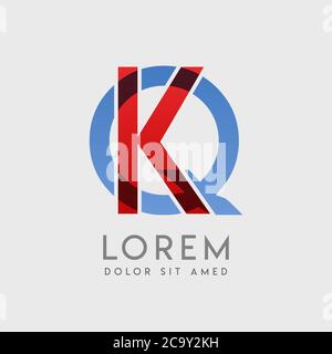 Lettres du logo KQ avec gradation bleue et rouge Illustration de Vecteur