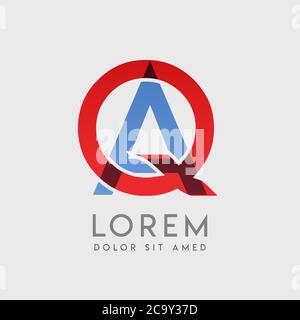 Lettres du logo QA avec gradation bleue et rouge Illustration de Vecteur