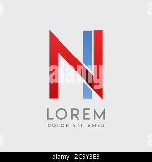 LETTRES du logo NI avec gradation bleue et rouge Illustration de Vecteur