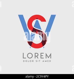 Lettres du logo SW avec gradation bleue et rouge Illustration de Vecteur