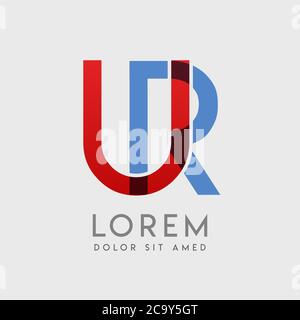 LETTRES du logo UR avec gradation bleue et rouge Illustration de Vecteur