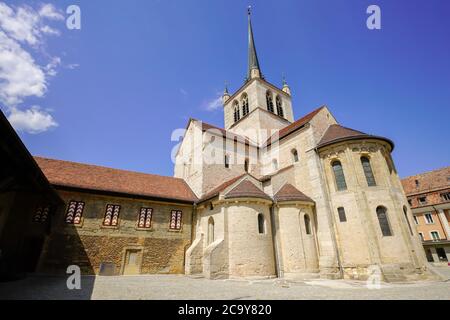 La plus grande église romane de Suisse, abbaye notre-Dame de Payerne, canton de Vaud. Banque D'Images