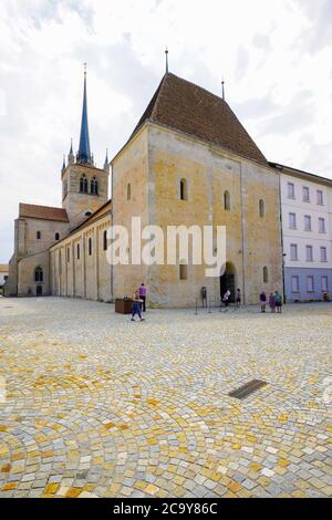 La plus grande église romane de Suisse, abbaye notre-Dame de Payerne, canton de Vaud. Banque D'Images