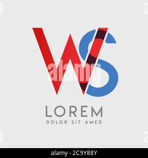 Lettres du logo WS avec gradation bleue et rouge Illustration de Vecteur