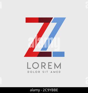 Lettres du logo ZZ avec gradation bleue et rouge Illustration de Vecteur