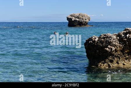 Plage de Limenia, Céphalonie, Grèce Banque D'Images