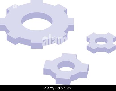 Icône de roue dentée révolutionnaire, style isométrique Illustration de Vecteur