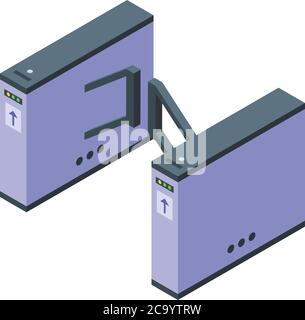 Icône de tourniquet fermé, style isométrique Illustration de Vecteur