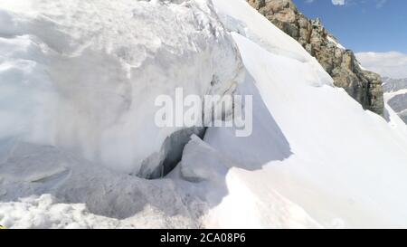 Zermatt Glacier Matterhorn Snow Report août 2020 changements climatiques en montagne Réchauffement climatique Alpes européennes ski d'été Camp de ski escalade alpin Randonnée Banque D'Images
