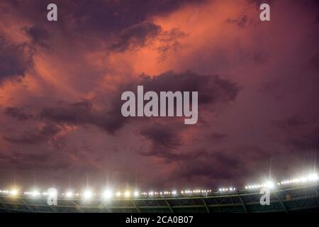 Turin, Italie - 29 juillet, 2020: Vue générale spectacles stadio Olimpico Grande Torino au coucher du soleil avant la série UN match de football entre le FC de Turin et AS Roma. COMME Roma a gagné 3-2 sur Torino FC. Credit: Nicolò Campo/Alay Live News Banque D'Images