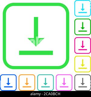 Aligner verticalement les icônes plates de couleur vive du bas sur les bordures courbes sur fond blanc Illustration de Vecteur