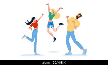 Happy People Jumping enthousiasme Emotion Vector Illustration Illustration de Vecteur