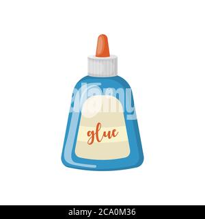 Bouteille de colle bleu, illustration vectorielle Illustration de Vecteur