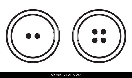 Logotype de jeu d'icônes de bouton de couture. Boutons de vêtements isolés vectoriels avec logo vectoriel de style outlinbe Illustration de Vecteur