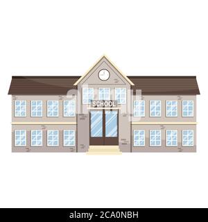 Dessin animé école brique bâtiment, illustration vectorielle Illustration de Vecteur