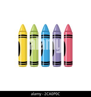 Dessins animés crayons colorés, illustration vectorielle Illustration de Vecteur