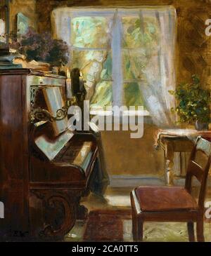 Wegmann Bertha - intérieur avec piano Wegmann - Ecole danoise - 19ème et début du 20ème siècle Banque D'Images