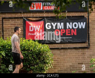 Brentwood Essex 3 août 2020 le Brentwood DW Fitness Club Gym est l'un de ceux qui sont menacés comme le groupe de parents DW Sports va en liquidation avec 1,700 emplois à risque. Crédit : Ian Davidson/Alay Live News Banque D'Images