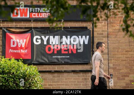 Brentwood Essex 3 août 2020 le Brentwood DW Fitness Club Gym est l'un de ceux qui sont menacés comme le groupe de parents DW Sports va en liquidation avec 1,700 emplois à risque. Crédit : Ian Davidson/Alay Live News Banque D'Images