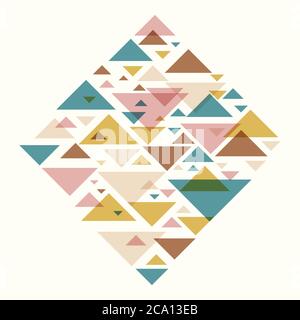 Arrière-plan géométrique abstrait - motif de triangles multicolores. Illustration vectorielle. Rose pastel et jaune moutarde. Triangl pastel Illustration de Vecteur