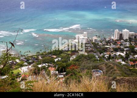 Diamond Head Crater, Oahu, Hawaï Banque D'Images